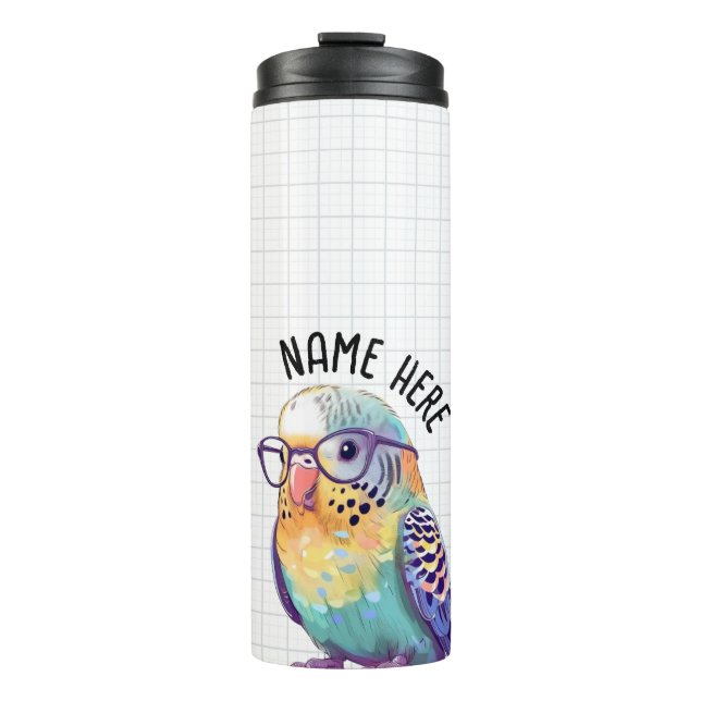 Customisable Nerdy Budgie Tumbler (Front)