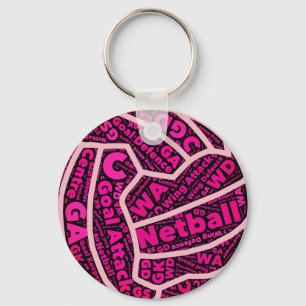Customisable Netball Positions Ball Design Key Ring