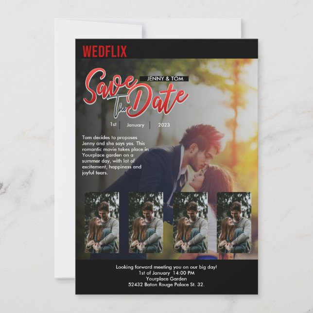 Customisable Netflix inspired wedding Invitation (Front)