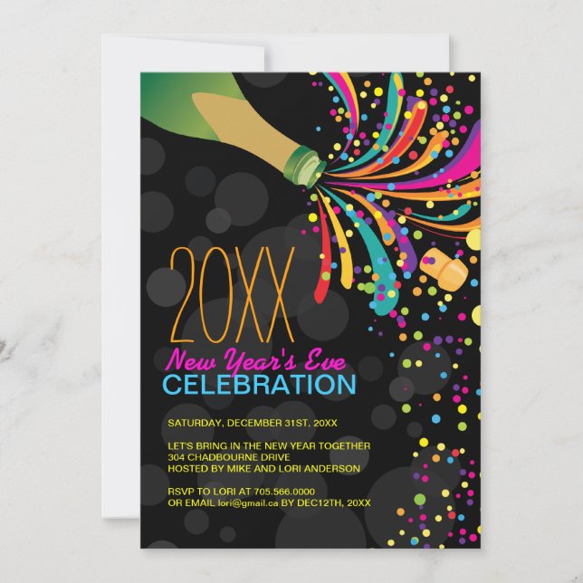 Customisable New Years Eve Invitation (Front)