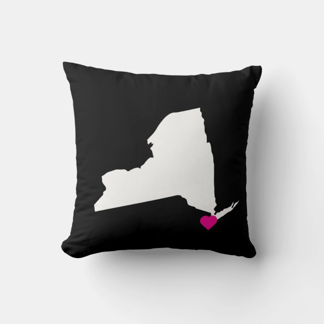 Customisable New York State Love Reversible Pillow (Front)