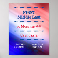 Customisable newborn baby red white blue