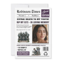 Customisable Newspaper Gothic Birthday Party