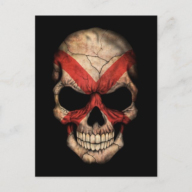 Customisable Northern Ireland Flag Skull Postcard (Front)