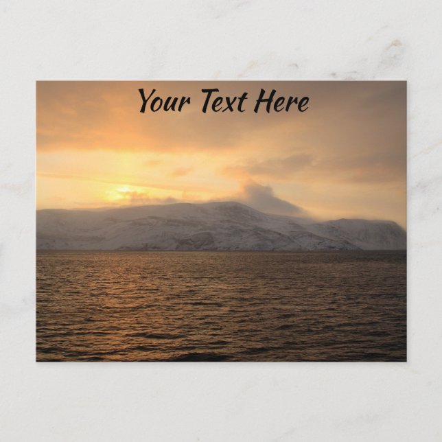 Customisable Norway winter coast postcard (Front)