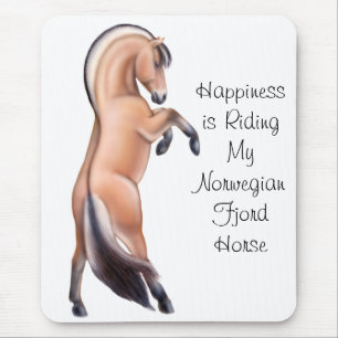 Customisable Norwegian Fjord Horse Rearing Mouse Pad