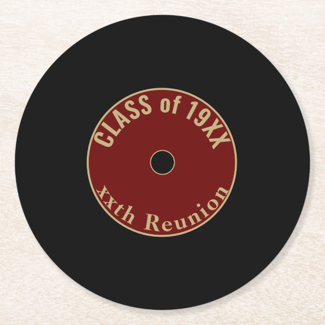 Customisable, Nostalgic  Class reunion coasters (Front)