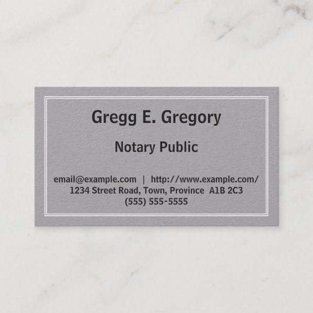Customisable Notary Public Business Card (Front)