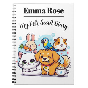 Customisable Notebook Cute Cartoon Pets