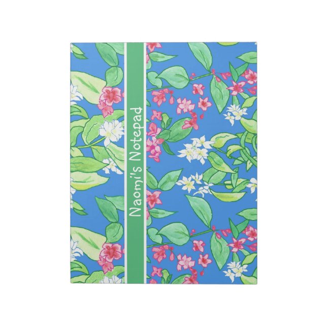Customisable Notepad or Jotter, Spring Blossoms (Rotated)