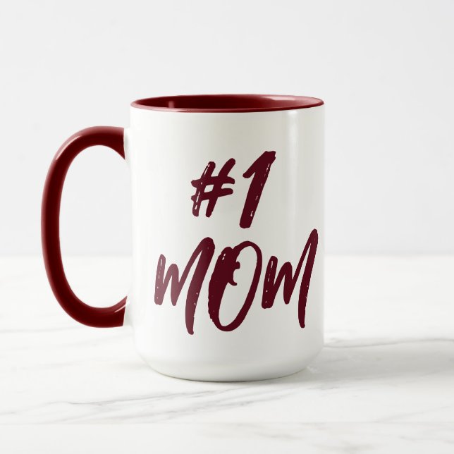 Customisable Number One Mum Vintage Personalised Mug (Left)