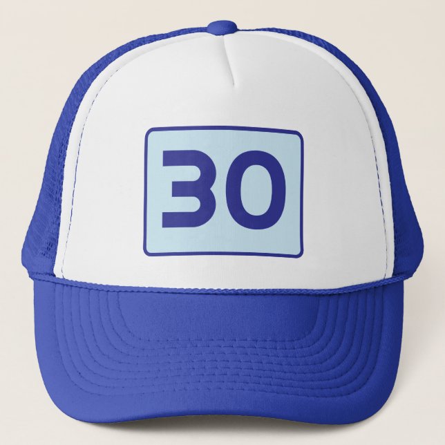Customisable Number Personalised Age Speed Limit Trucker Hat (Front)