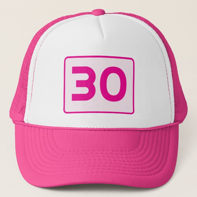 Customisable Number Personalised Age Speed Limit Trucker Hat (Front)