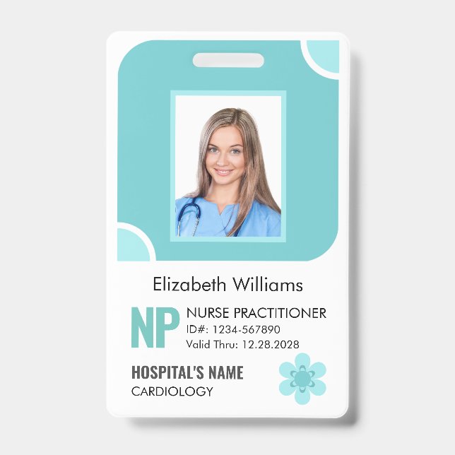 Customisable Nurse Practitioner Photo ID Security Badge (Front)