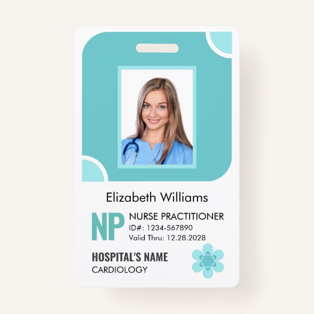 Customisable Nurse Practitioner Photo ID Security ID Badge (Front)