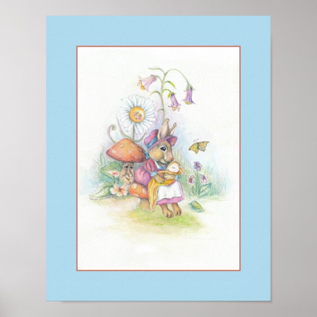 Customisable Nursery Art: mother and baby Poster (Front)