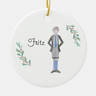 Customisable  Nutcracker Fritz Keepsake Ceramic Tree Decoration