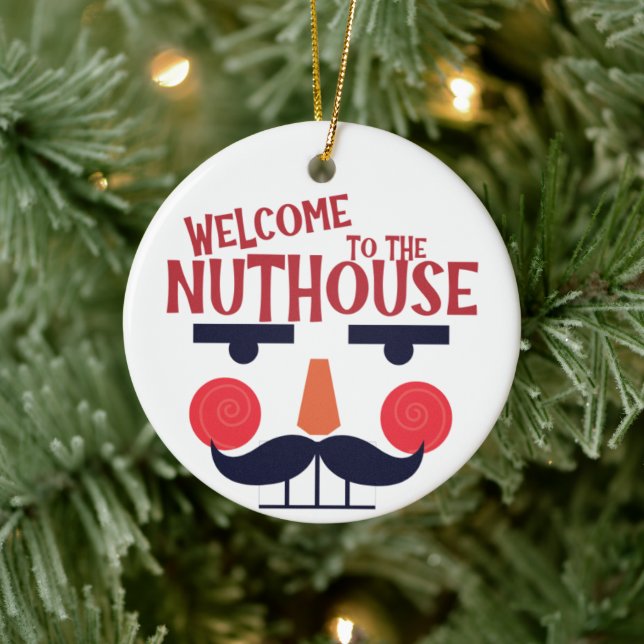 Customisable Nuthouse Funny Christmas Holiday Ceramic Tree Decoration (Tree)