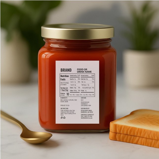 Customisable Nutrition Facts Ingredient Food Label (Creator Uploaded)