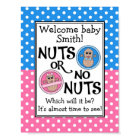Customisable Nuts or No Nuts gender reveal poster