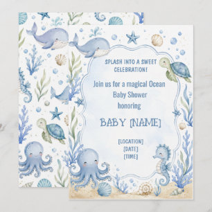 Customisable Ocean Baby Shower Invitation