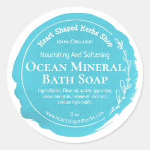 Customisable Ocean Soap Label Handmade Business