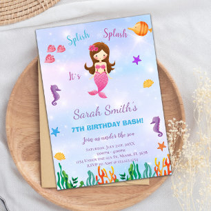 Customisable Ocean Theme Party Card