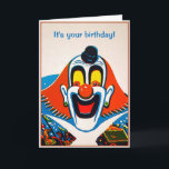 Customisable Odd Clown Greeting Card<br><div class="desc">Customisable creepy clown greeting card.  Custom restored,  high quality vintage clown image.</div>