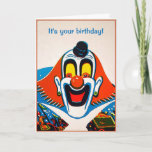 Customisable Odd Clown Greeting Card<br><div class="desc">Customisable creepy clown greeting card.  Custom restored,  high quality vintage clown image.</div>