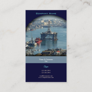 Customisable oil drilling rig watercolor profile business card