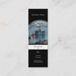 Customisable oil drilling rig watercolor profile mini business card