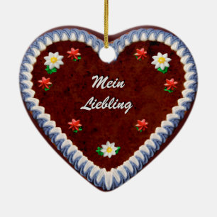 Customisable Oktoberfest Heart Ceramic Tree Decoration