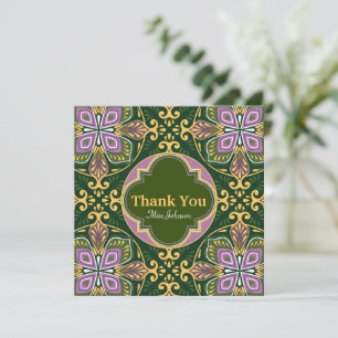 Customisable Olive and lavender Azulejos card