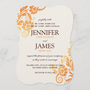 Customisable Ombre Fall Wedding Invitations