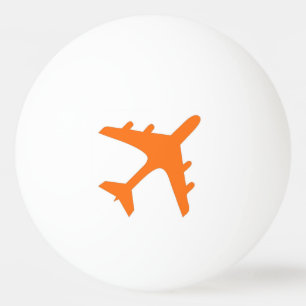 Customisable orange aeroplane ping pong ball