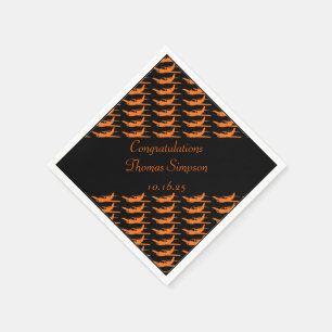 Customisable orange black aeroplane napkins