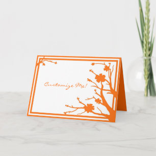Customisable orange floral theme greeting card