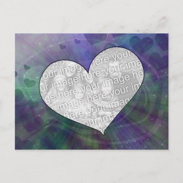 Customisable Orbit Heart Explosion Postcard (Front)