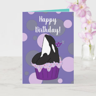 Customisable Orca Killer Whale  Birthday Card
