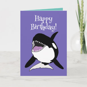 Customisable Orca Killer Whale Birthday Card
