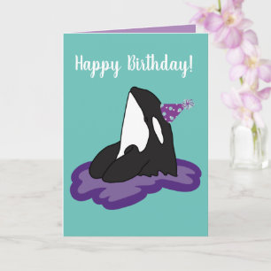 Customisable Orca Killer Whale  Birthday Card