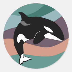 Customisable Orca Killer Whale  Birthday  Classic Round Sticker