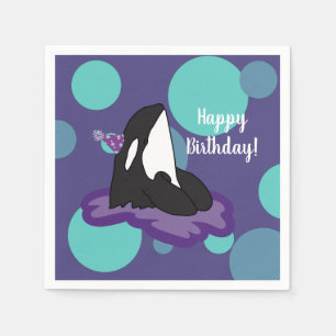 Customisable Orca Killer Whale  Birthday Napkin