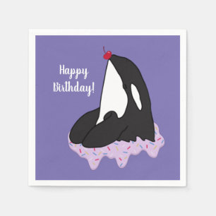 Customisable Orca Killer Whale  Birthday Napkins