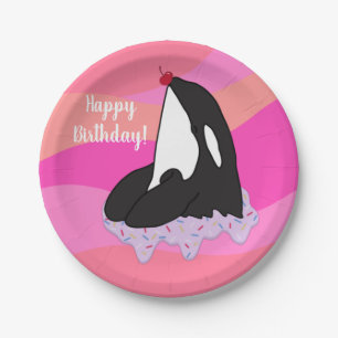Customisable Orca Killer Whale Birthday Paper Plate
