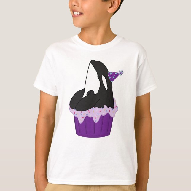 Customisable Orca Killer Whale Birthday  T-Shirt (Front)