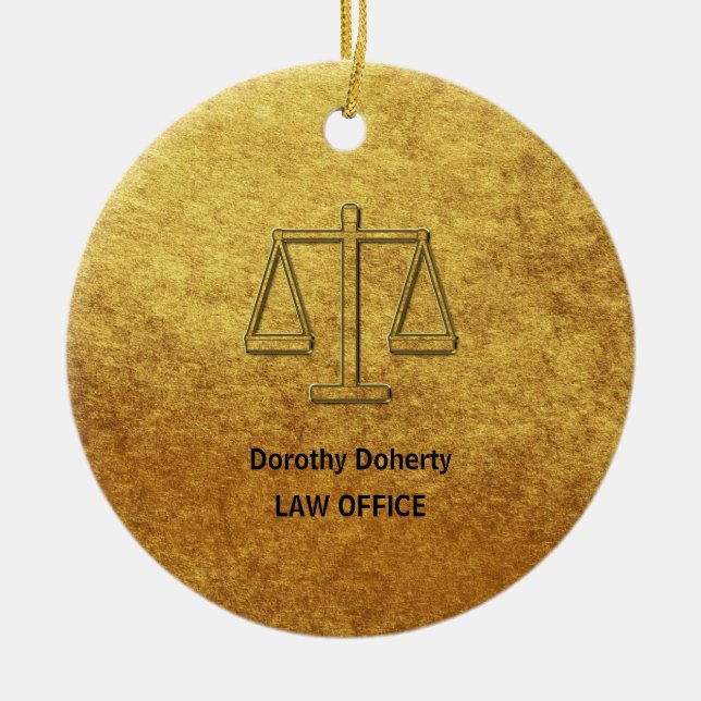 Customisable Ornament with Scales of Justice (Front)