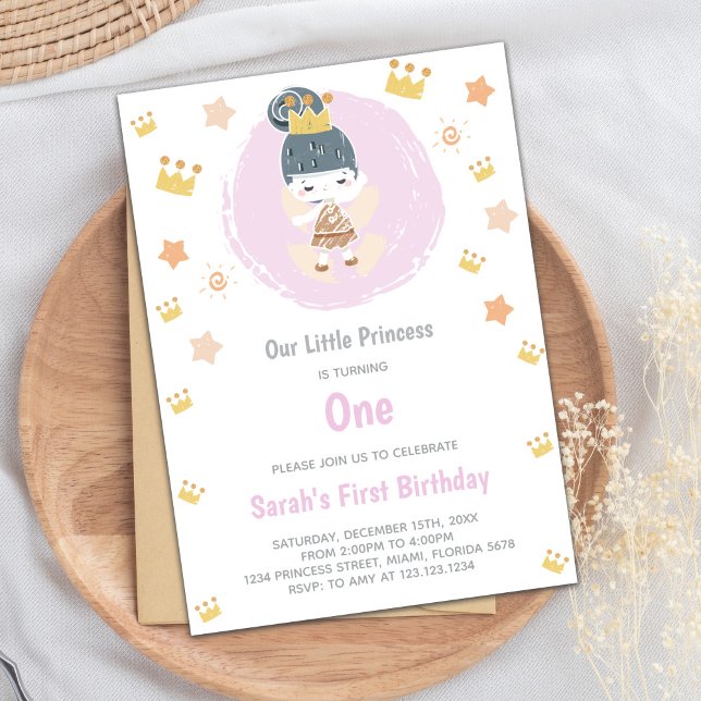 Customisable ‘Our Little Princess’ Birthday Invitation (Our Little Princess Birthday Invitations)