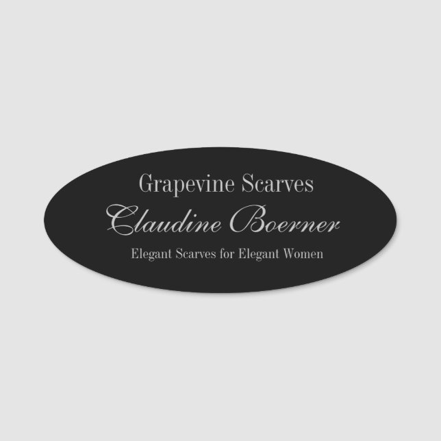 Customisable Oval Name Tag Badge Crafter Magnetic (Front)