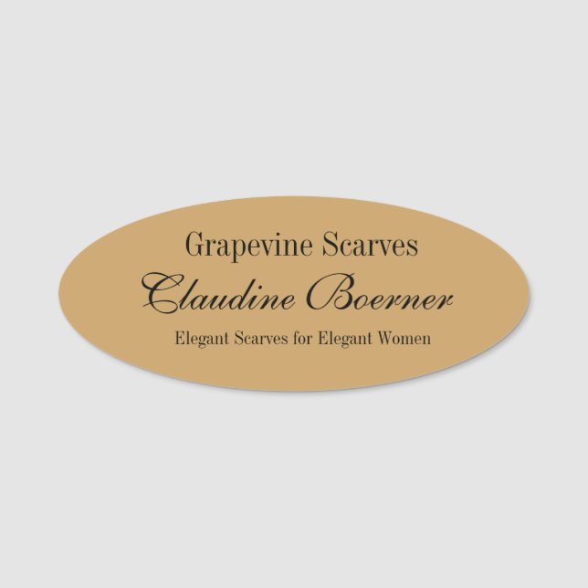 Customisable Oval Name Tag Badge Crafter Magnetic (Front)